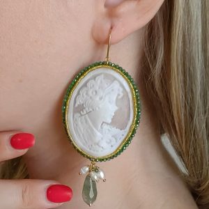 Orecchini Pendenti con Cammeo