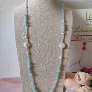 Collana Lunga con Acquamarina