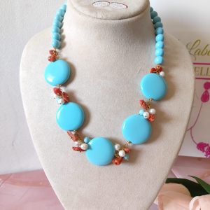 Collana Vistosa di Pasta Turchese