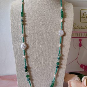 Collana Lunga con Agata Verde