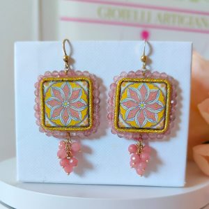 Orecchini con Maioliche Rosa