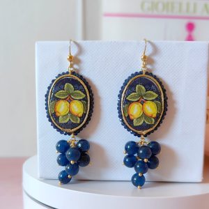Orecchini con Maioliche Ovali