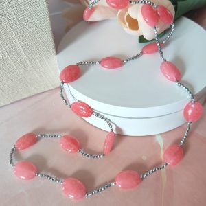 Collana Ematite e Giada Rosa