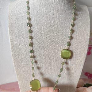 Collana Lunga Verde Oliva