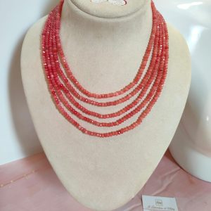 Collana Multifilo in Agata Rosa Corallo
