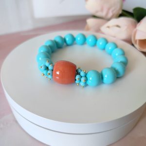 Bracciale Turchese e Corallo – Eleganza Estiva Raffinata