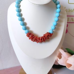 Collana Turchese Corallo – Eleganza Vibrante e Artigianato Unico