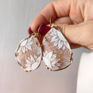 Cammeo Incisi A Mano In Argento Dorato