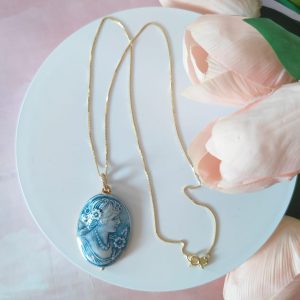Collana Cammeo Caltagirone Con Catenina Veneziana In Argento
