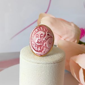 Anello Sole Luna in Ceramica Rosa