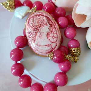 Cammeo Rosa E Agata Fucsia