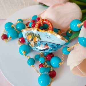 Collana con Coffa in Ceramica di Caltagirone