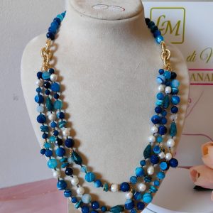 Collana Agata Blu e Perle: Colori e Luci del Marela 4