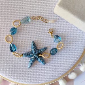 Bracciale Stella Marina In Ceramica E Tormalina Blu