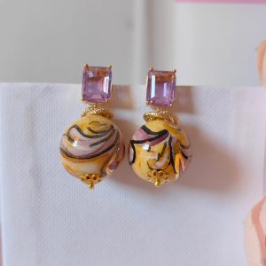 Orecchini di Ceramica Siciliana: Eleganza Dipinta A Mano