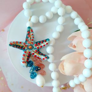 Collana Stella Marina Con Agata Bianca