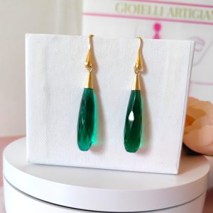 Orecchini Goccia Verde Eleganti