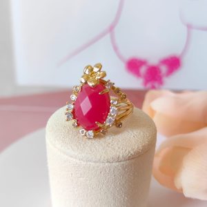 Anello Radice Di Zaffiro Con Zirconi Regolabile