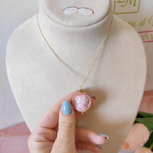 Girocollo Moneta Antica Rosa