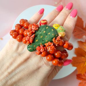 Bracciale Fichi D’India Pasta di Corallo e Ceramica Siciliana
