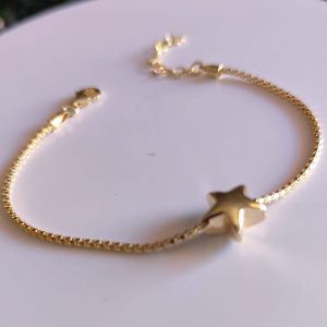Bracciale Stella Dorata In Argento Placcato Oro