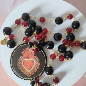 Collana Cuore Sacro Onice E Agata
