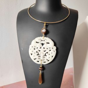 Mandala Chiaro In Giada Con Occhio Di Gatto E Agata