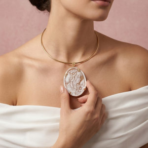 Collana Rigida Con Cammeo Creazione Artigianale Elegante