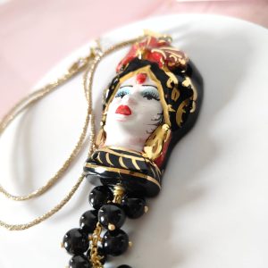 Collana Testa Di Moro E Onice Nero