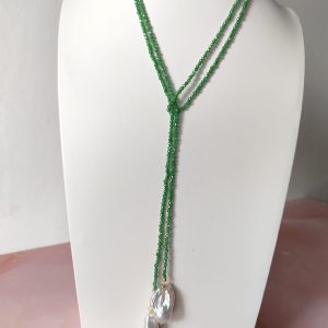 Collana A Sciarpa Con Zirconi E Perle Barocche