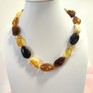 Collana Ambra Autentica Con Chiusura In Argento