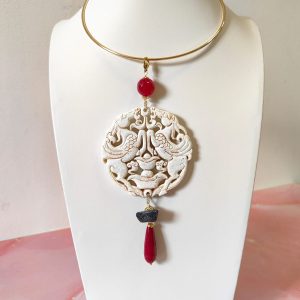 Ciondolo Mandala Giada Antica – Gioiello Con Lapislazzuli E Agata