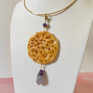 Girocollo Giada E Agata Viola Con Ciondolo Staccabile