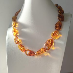 Ambra Cognac Naturale Collana In Esclusiva Artigianale
