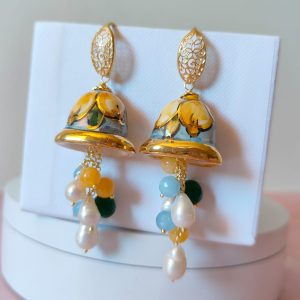 Orecchini Campanelle Ceramica Dipinta A Mano