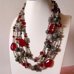 Collana Labradorite Agata Multifilo Artigianale
