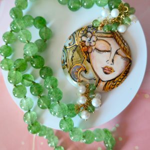 Collana Peridoto E Ceramica Di Caltagirone Grazia Mediterranea