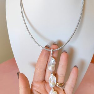 Collana Tripla Barocca | Eleganza Luminosa Argentata