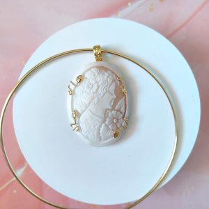 Collana Rigida Con Cammeo Creazione Artigianale Elegante