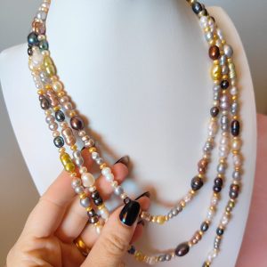 Collana Charleston Perle Multicolor - Collana Lunga 180cm