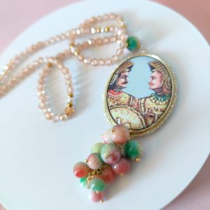 Collana Maiolica E Giada Flowers – Girocollo Artigianale 40cm