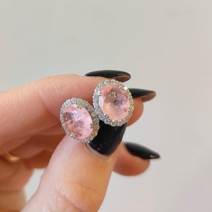 Orecchini Rosa Eleganti Brillio Romantico