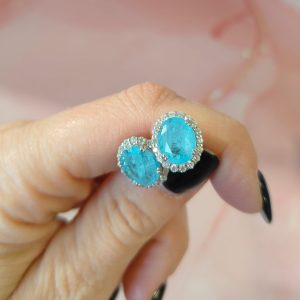 Orecchini Azzurri Eleganti Brillantezza Cristallina