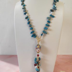 Collana Apatite Testa Moro – Collana Con Ciondolo Double Face