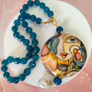 Collana Agata Ceramica – Collana Con Ciondolo Dipinto A Mano