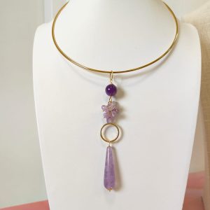 Collana Ametista Lavanda – Girocollo Rigido Con Ametista