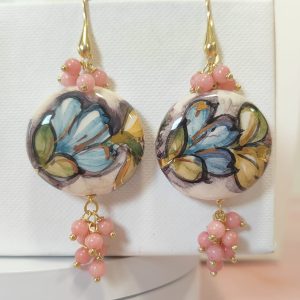 Orecchini Ceramica Fiore E Giada – Arte E Delicatezza Siciliana