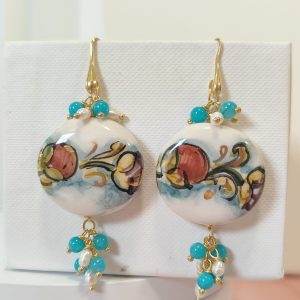 Orecchini Ceramica Giada Perle – Arte Siciliana E Toni Turchesi