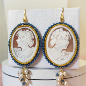 Orecchini Cammeo E Perle – Eleganza Incisa A Mano