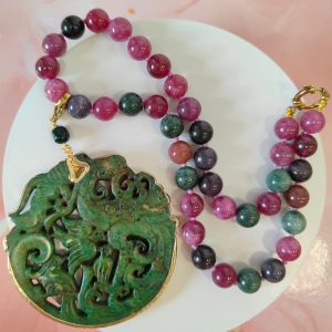 Collana Mandala E Giada Multicolor